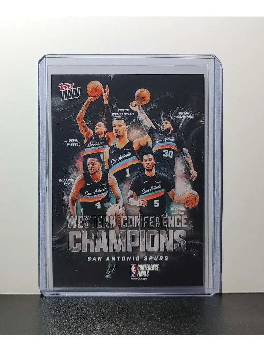 San Antonio Spurs 2025-26 Topps Now #WCSA Western Conference Champions Card